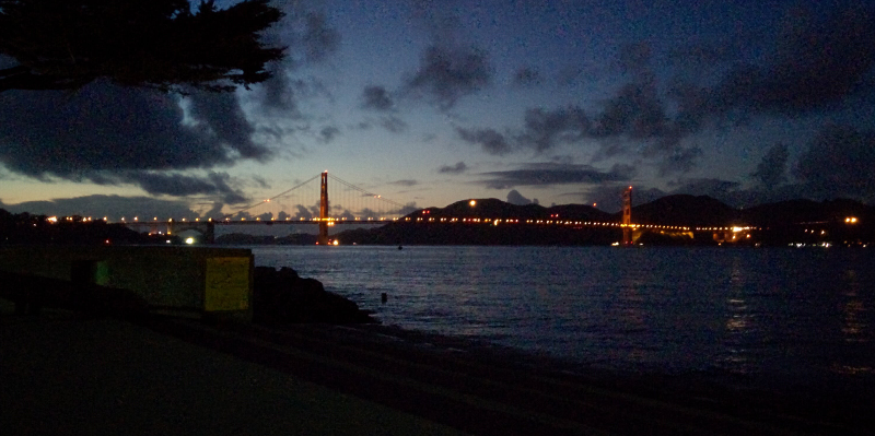 El puente Golden Gate, de noche