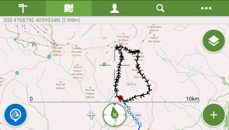 Traza mapa de ruta Mulhacen